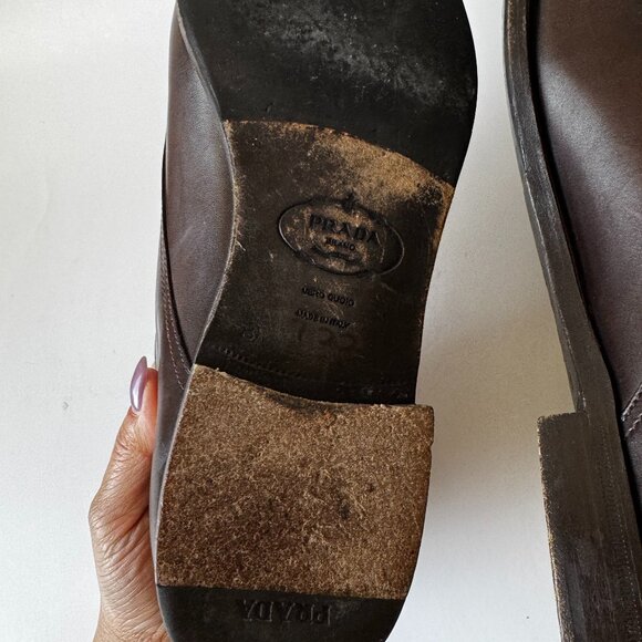 Men's Prada Dress Shoes Size 8 dark brown - Picture 3 of 16